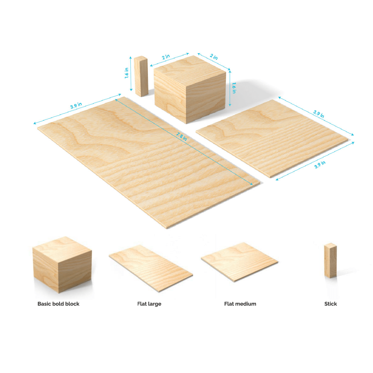Natural Wood Building Blocks