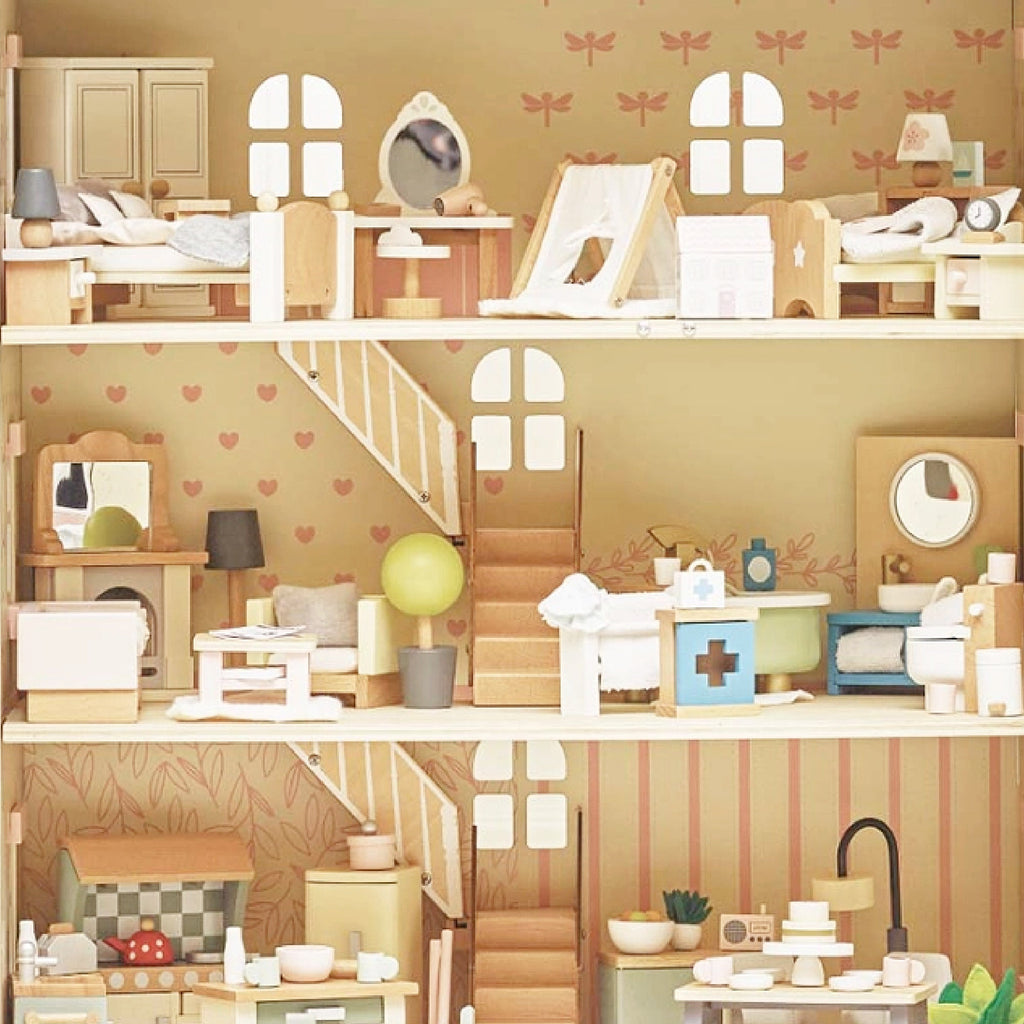 Wooden Dollhouse Bedroom Furniture