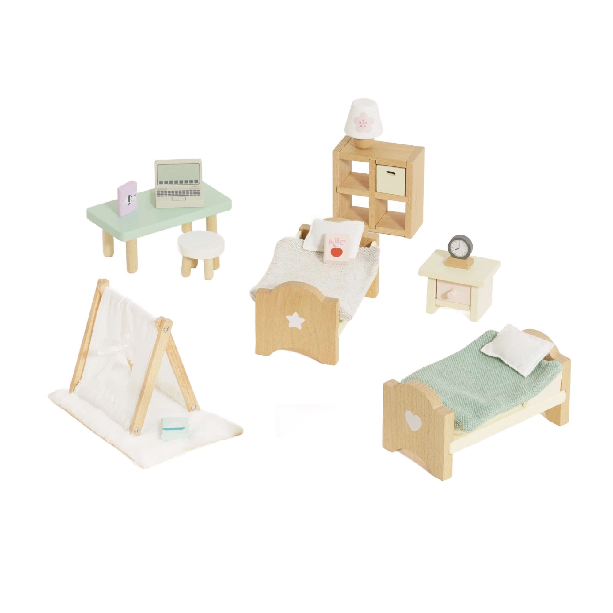 Wooden Dollhouse Kids Bedroom Furniture