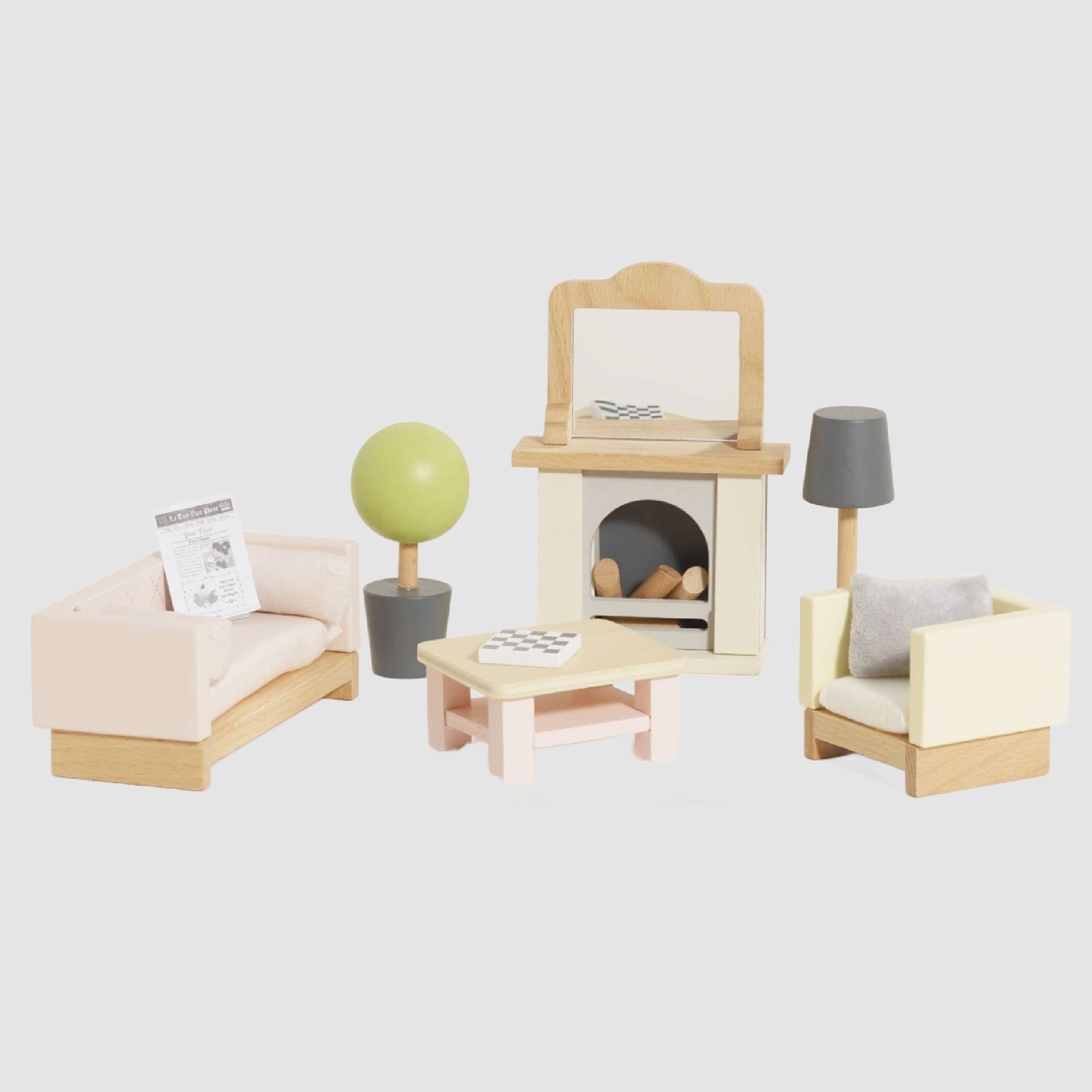 Wooden Dollhouse Living Room Furniture