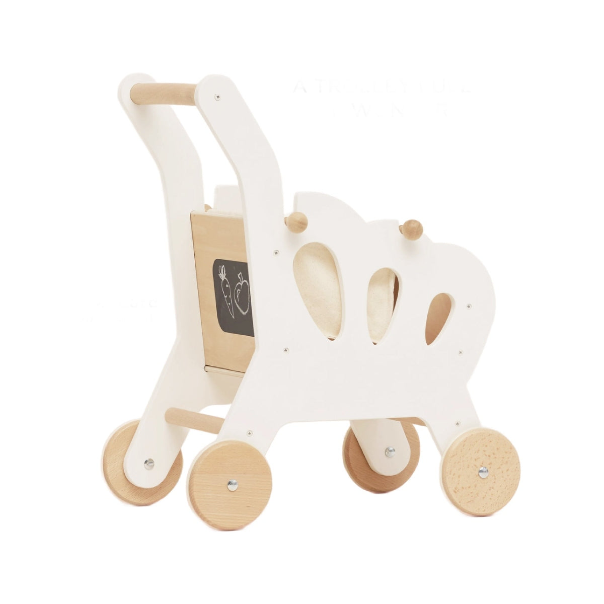 Wooden Shopping Cart & Bag