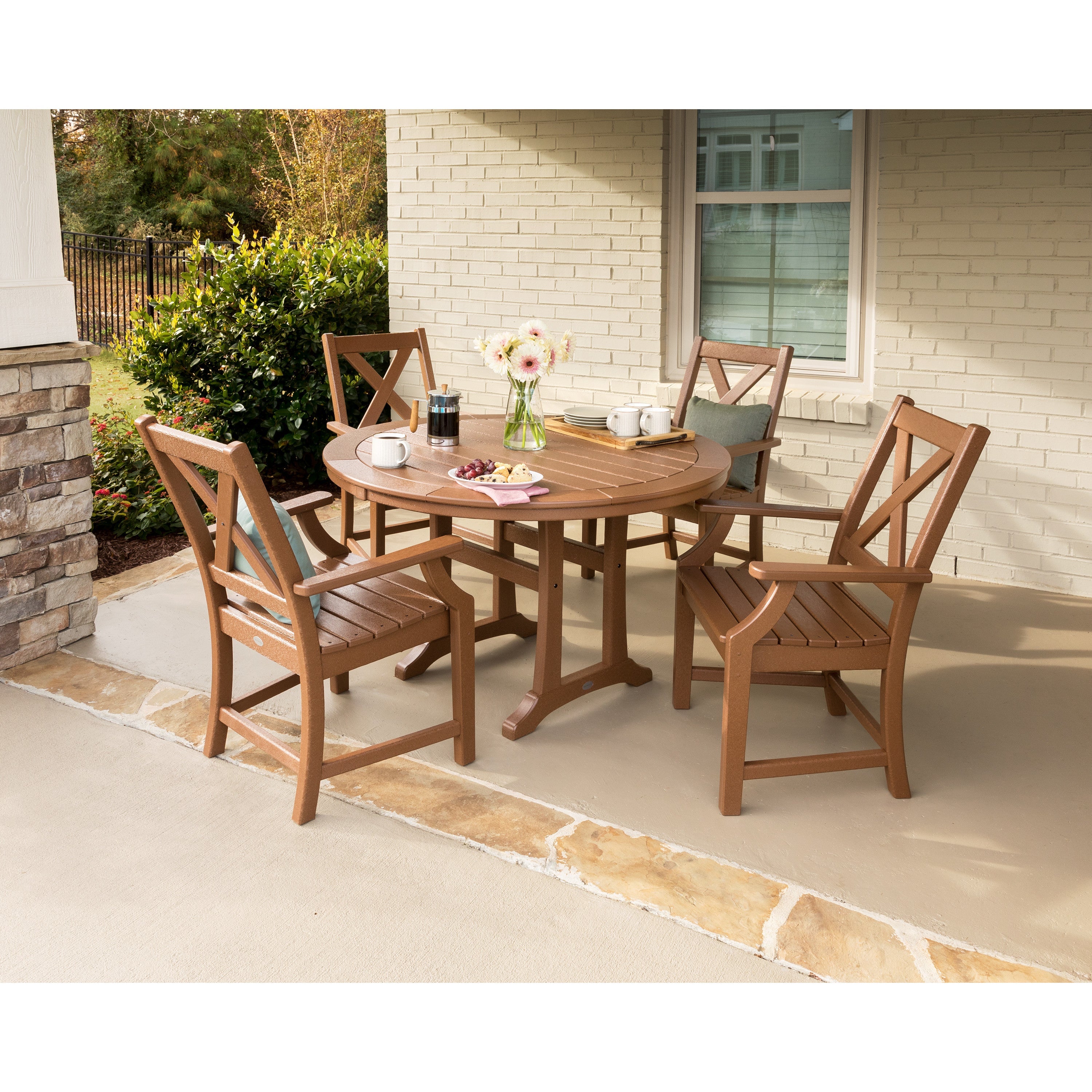 Braxton 5-Piece Nautical Trestle Arm Chair Dining Set