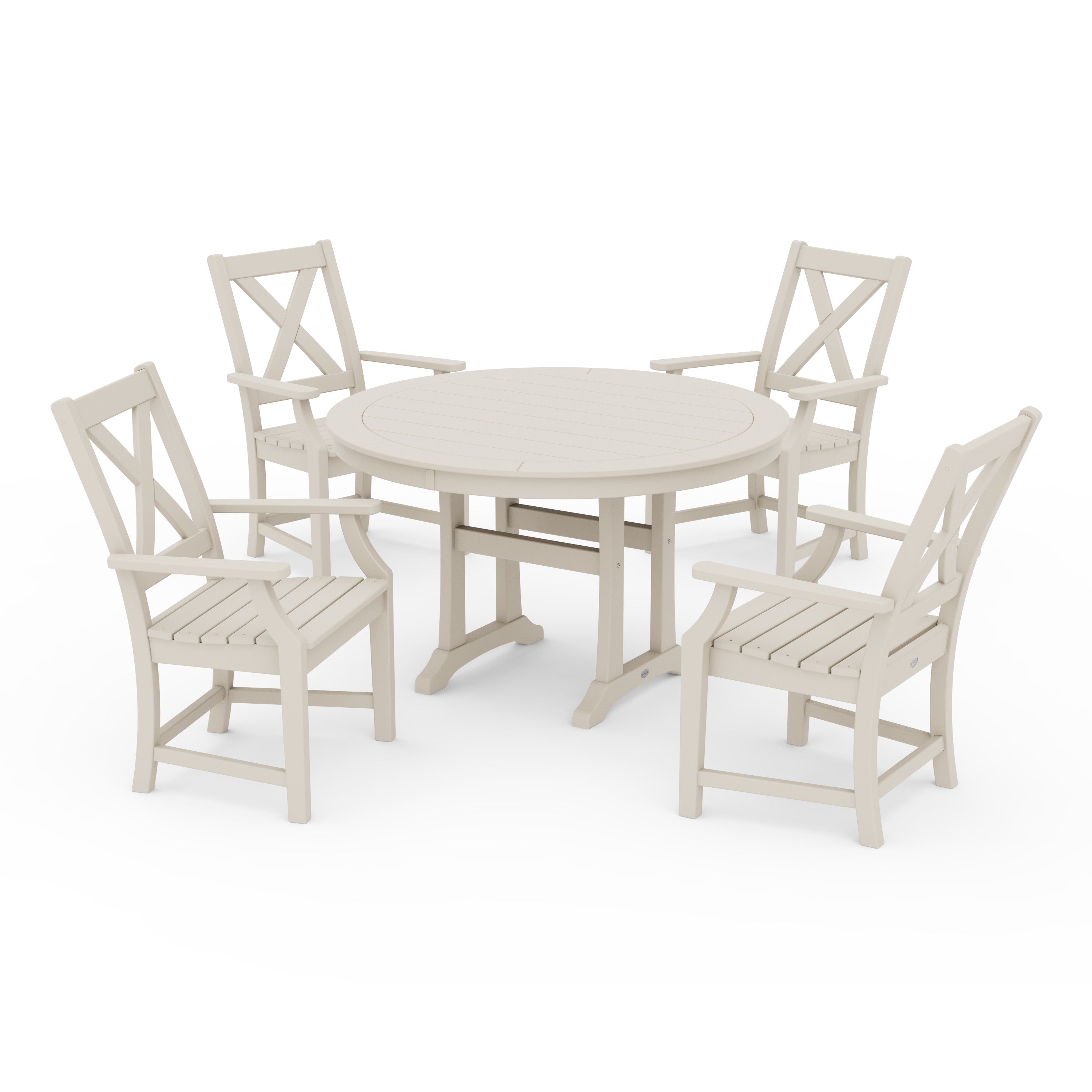 Braxton 5-Piece Nautical Trestle Arm Chair Dining Set