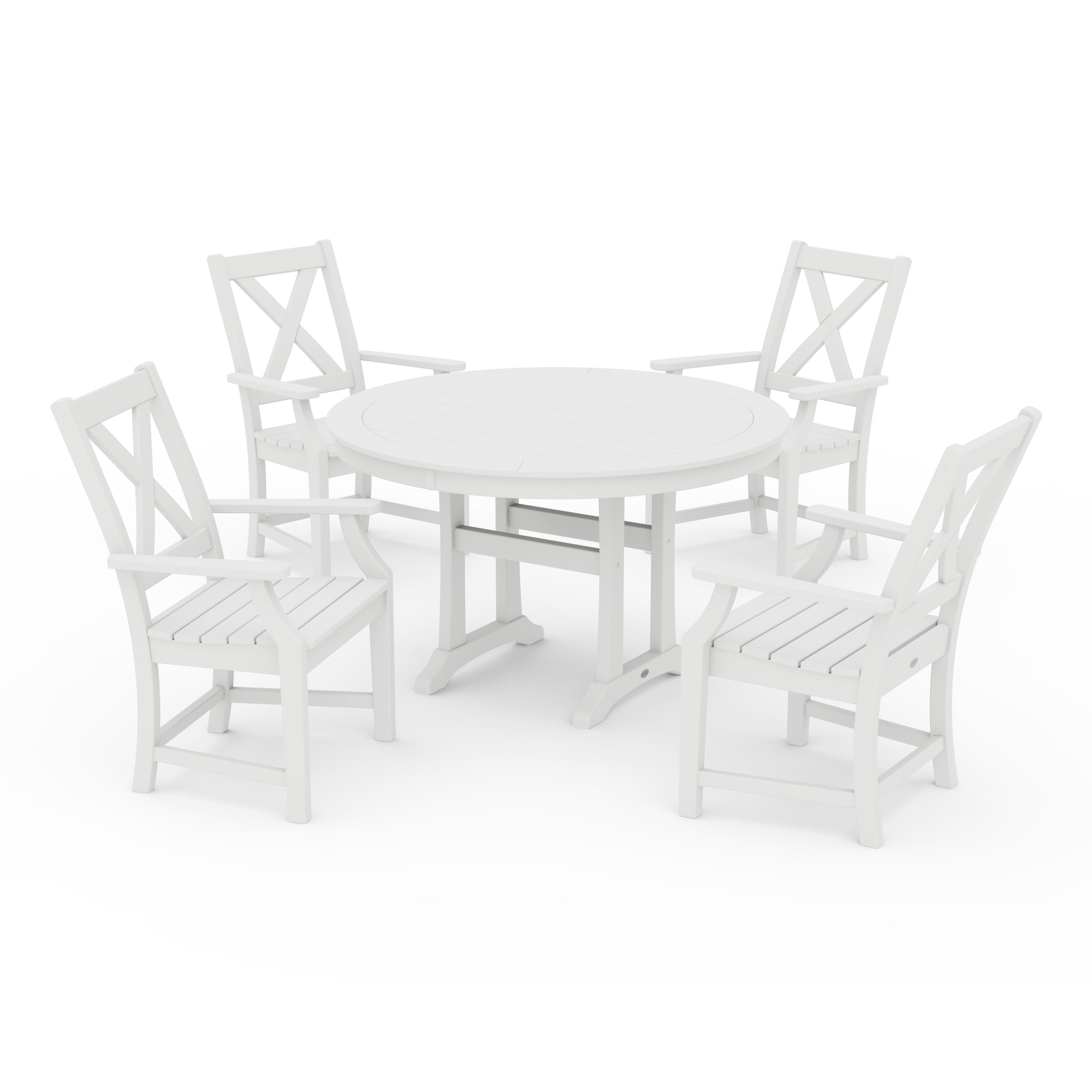 Braxton 5-Piece Nautical Trestle Arm Chair Dining Set