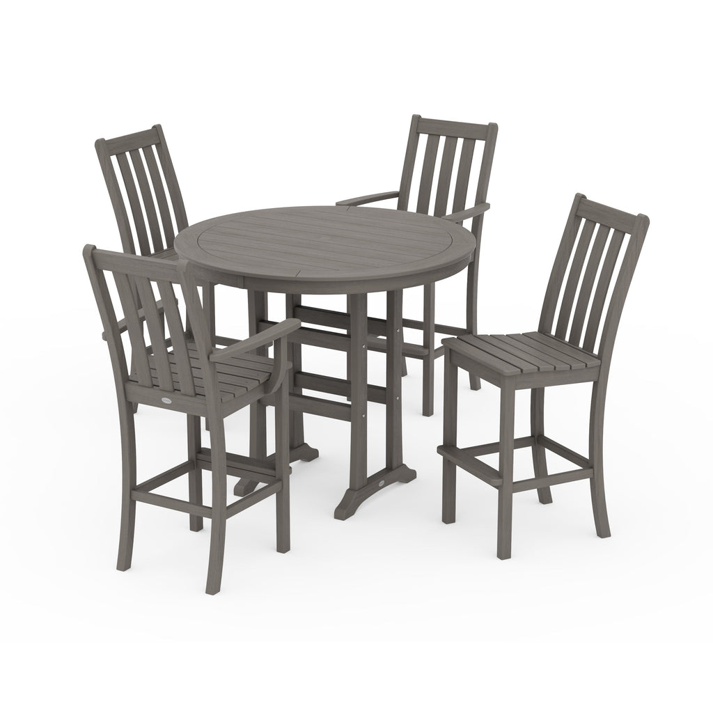 Vineyard 5-Piece Nautical Trestle Bar Set