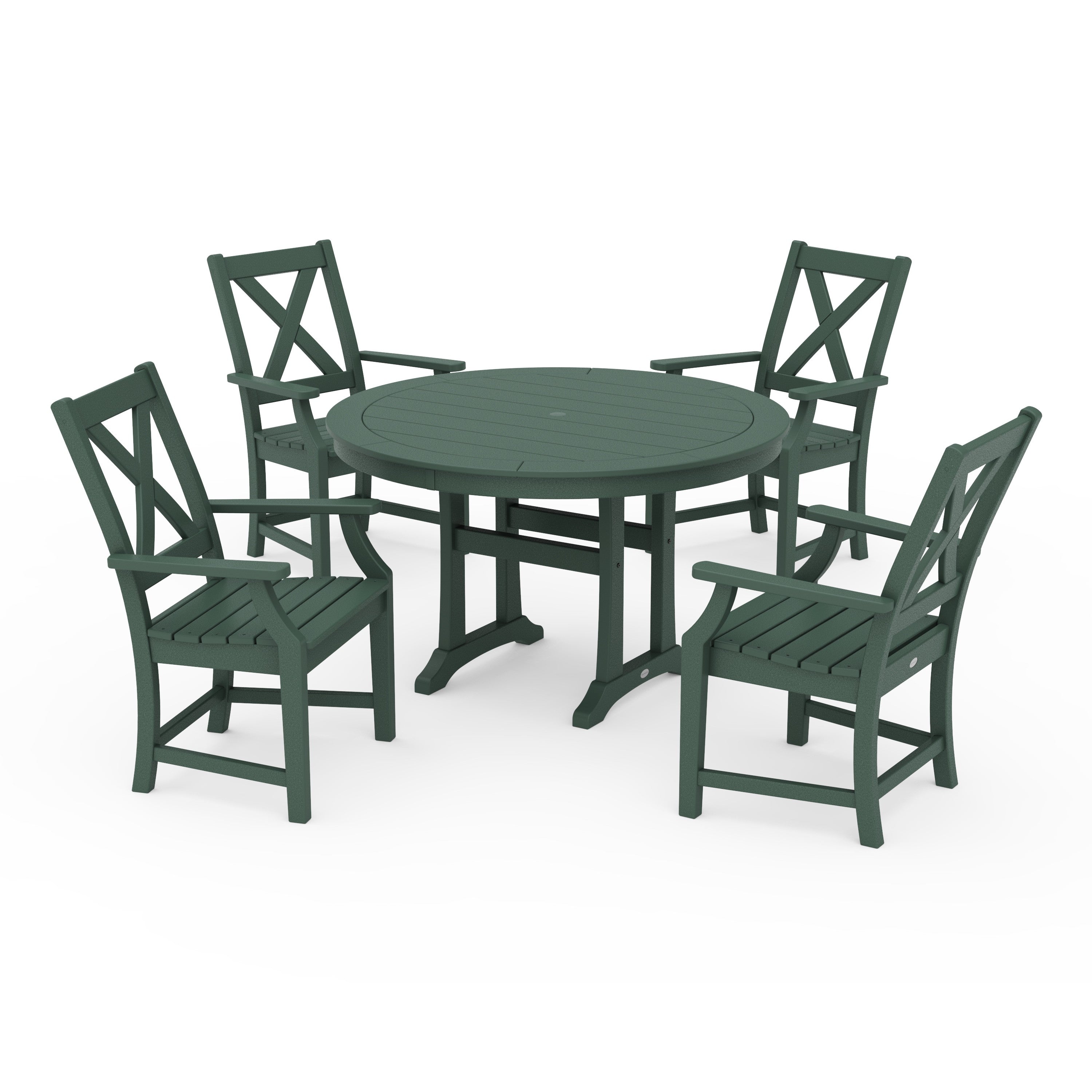 Braxton 5-Piece Nautical Trestle Arm Chair Dining Set