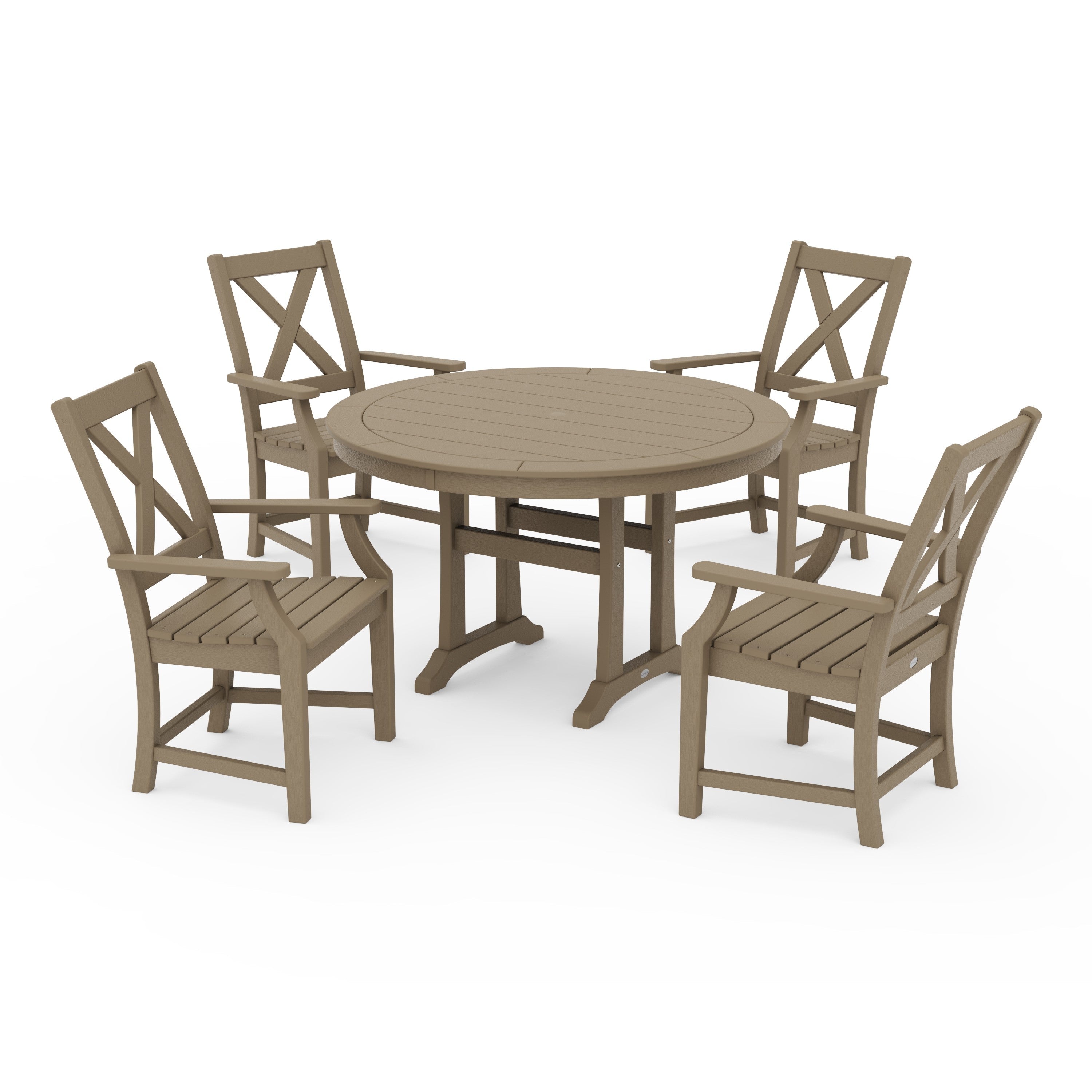 Braxton 5-Piece Nautical Trestle Arm Chair Dining Set