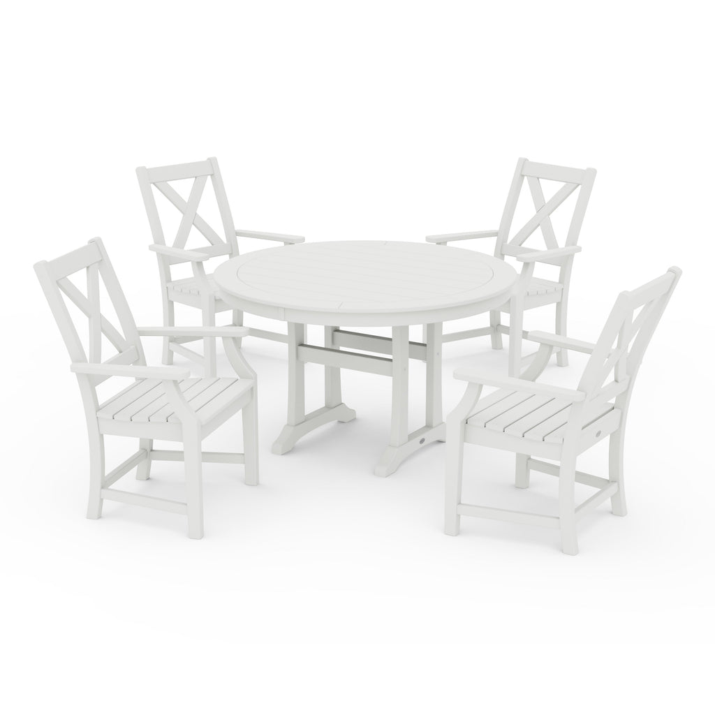 Braxton 5-Piece Nautical Trestle Arm Chair Dining Set