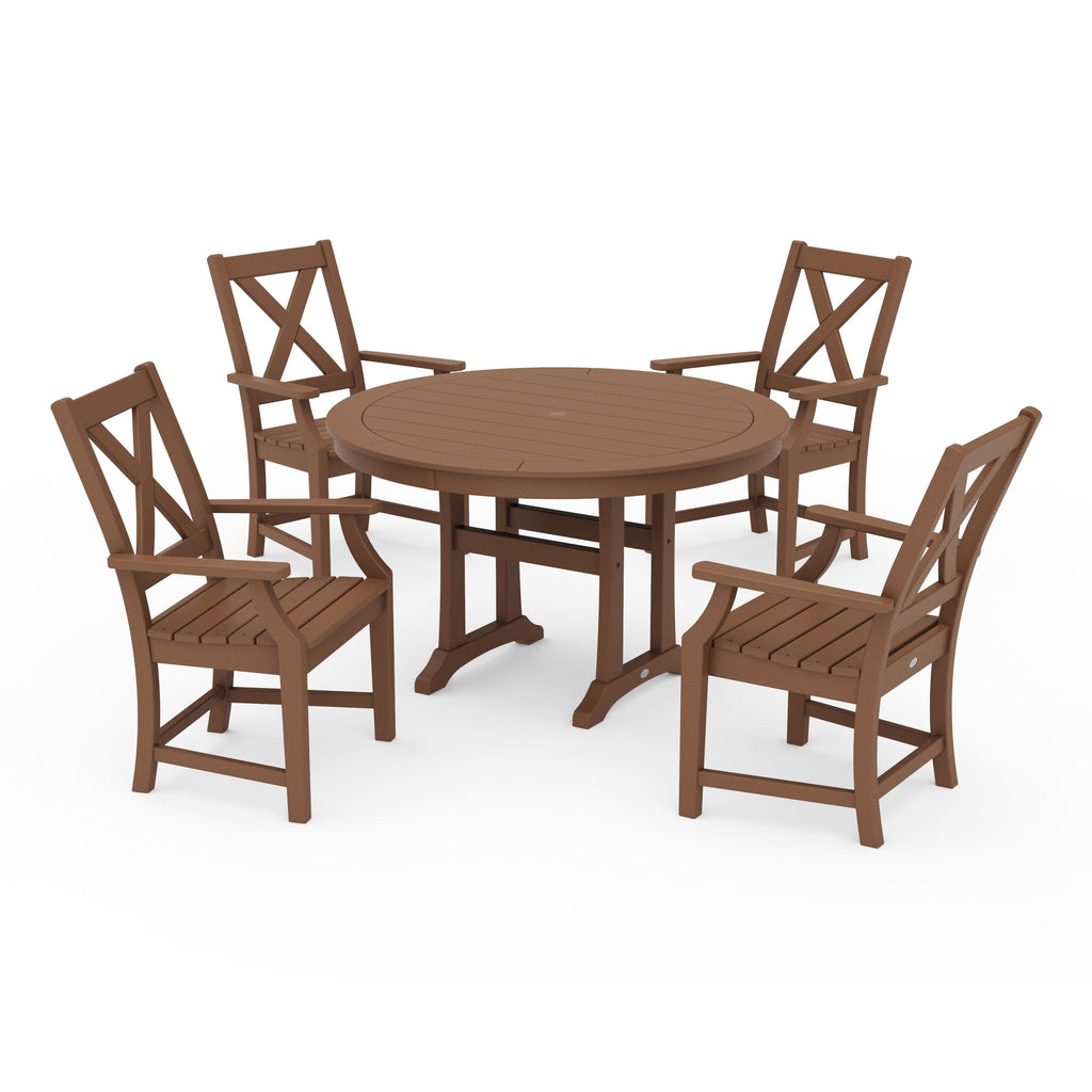 Braxton 5-Piece Nautical Trestle Arm Chair Dining Set