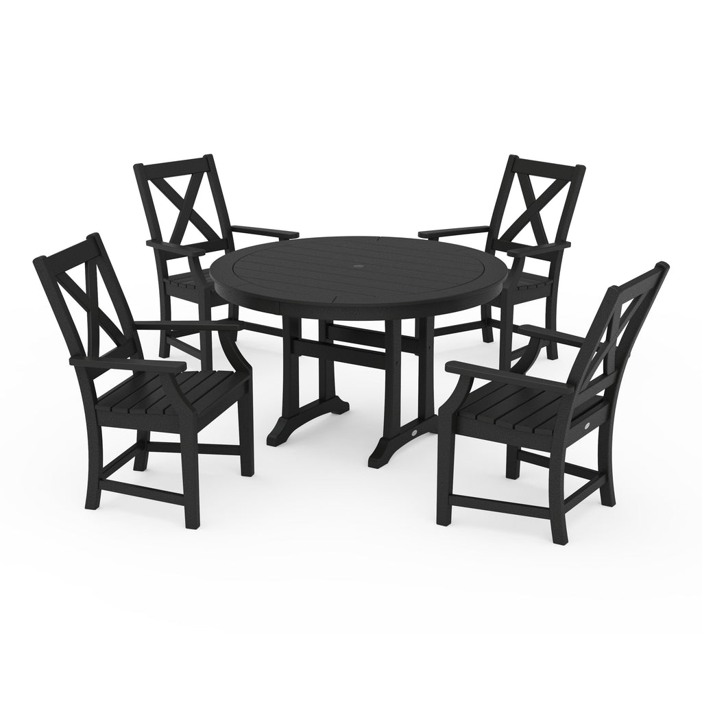 Braxton 5-Piece Nautical Trestle Arm Chair Dining Set